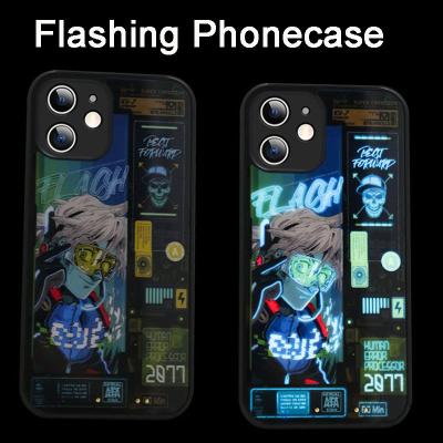 China DIAL Phone Case Luminous Sound Phone Case LED Sound Phone Case Hot Flashing Glowing Flashing Active Flashing Phonecase for sale