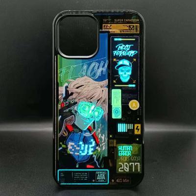 China DIAL Customers Logo Phonecase LED Mobile Phone Case Sound Voice Control Active Flashing Phonecase for sale