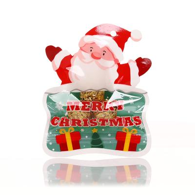 China Christmas Self Seal Plastic Bags Dried Fruit Candy Bags Xmas Gift Bags 100pcs Cartoon Moisture Proof Candy Snack Packing Bags for sale