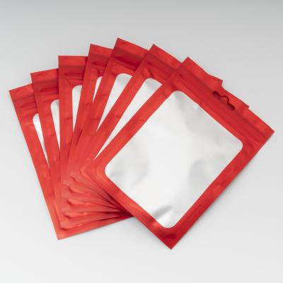 China 100pcs Color Matte Moistureproof Window Opening Red Yin-Yang Self-Sealing Bag Jewelry Aluminum Foil Seal Mouth Bone Bag Phone Case Acces for sale