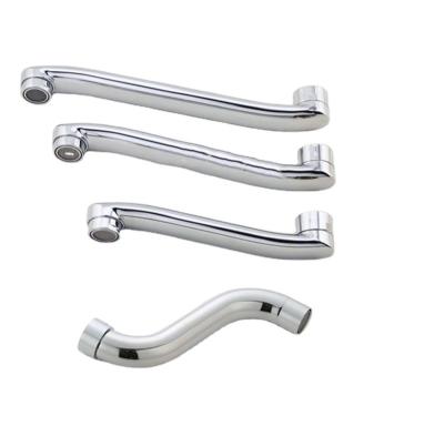 China Modern Zinc Alloy Faucet Bend Fittings 360 Degree Rotating Horizontal Water Bend S Shaped Bend Chrome Outlet Hose For Kitchen Bathroom for sale