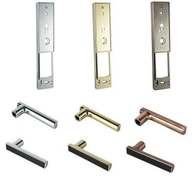 China Contemporary Professional Zinc-Aluminum Alloy Die-Cast Door Handle Smart Lock Escutcheon Plate Lock Cases Cover Door Lock Handle for sale