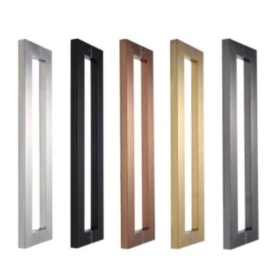 China Modern Glass Door Handle Sliding Door Handles Round Corner Cabinet Cupboard Handles Toilet Thickened Bathroom Door Pulls for sale