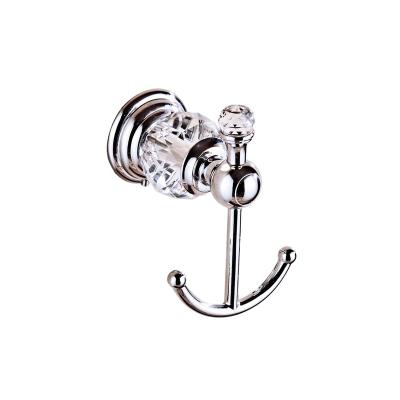 China Modern Bathroom Accessories Wall Mounted 304 Stainless Steel Robe Hook Zinc Alloy With Crystal for sale