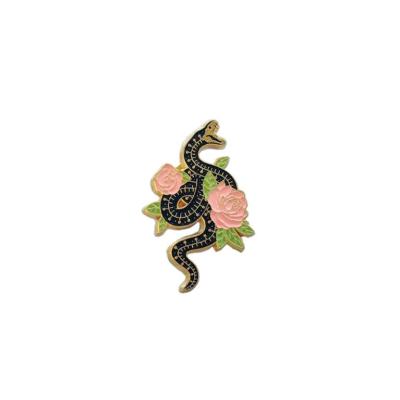 China China Custom Design Brooches Custom Pin Animal Cute Snake Sword Pin Badge Metal Enamel Lapel Soft Pin For Gift for sale