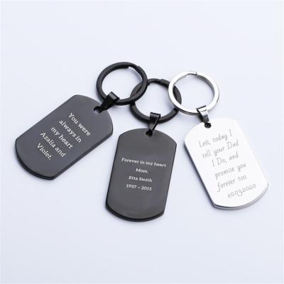 China Custom Engraved Personalized Metal Safety Stainless Steel Key Chain and Dog Tag for Women Gift for sale