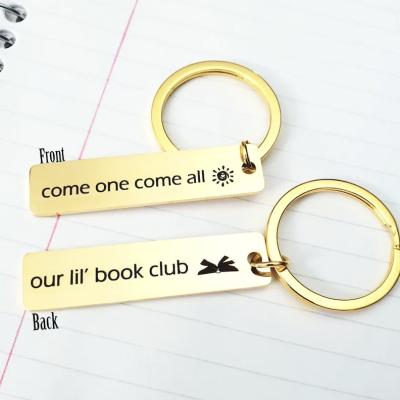 China Metal Custom Engraved Personalized Handwriting And UV Printing Stainless Steel Key Chain for sale