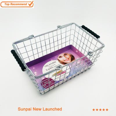 China Small & European beautiful fashion cosmetic shopping baskets, Nice small metal shopping basket for sale in cosmetics for sale