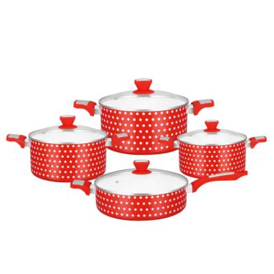 China Viable hot sale factory direct commercial 8 pieces pressed ceramic aluminum stick cookware sets non cooking pot set cook ware for sale