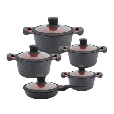 China High quality viable granite stick cookware sets non cooking cast aluminum pot kitchen cookware set wholesale for sale