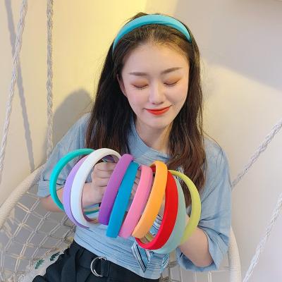 China Hot Selling Cloth Cloth Covered Bright Candy Color Sponge Cloth Headband Women Hair Accessories Summer Thickened Thickened Headbands for sale