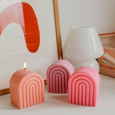 China Viable Geometric Rainbow Bridge Arch N Shaped Candle Silicone Mold DIY Fragrance Home Plaster Decoration Cake Decoration for sale