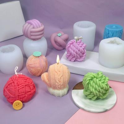 China New promotion style candle mold viable hot twist twist wool ball candle knitting molds for sale