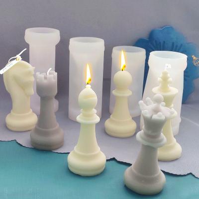 China Viable Chess Candle Silicone Mold DIY Scented Chess Pieces Scented Plaster Drop Stone Ornaments for sale