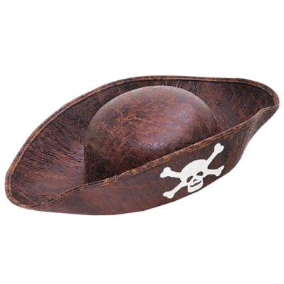 China Kids Brown Pirate Advisory Hat Halloween Supplies Prom Supplies Pirate Dress Up Skull Hat Show Performance Pirate Hat for sale