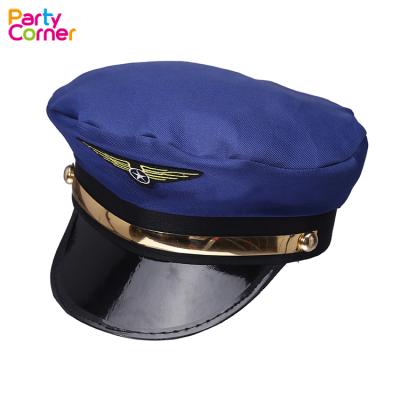 China Advisory Pilots Cover Men's Captain Pilot Stag Night Hat Costume Accessory Cosplay Dress Up Sailor Navy Uniform Hat for sale