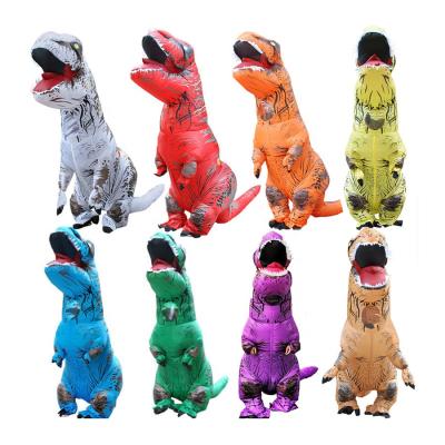 China Adult Fancy Dress Costume Dinosaur Blow Up Game Cosplay Costume Polyester Inflatable Kids Costume for sale