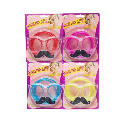 China Plastic Mustache Straw Tube Sets Fun Party Bar Props Kids Birthday Parties Drinking Straw Eye Glasses for sale