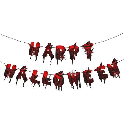 China Garland Banner Halloween Zombie Vampire Party Decorations Paper Bloody Supplies for sale