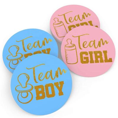 China Baby Shower Sticker Gender Reveal Sticker Sets Team Boy Team Girl Gender Reveal Party Supplies PCSM19102816 for sale