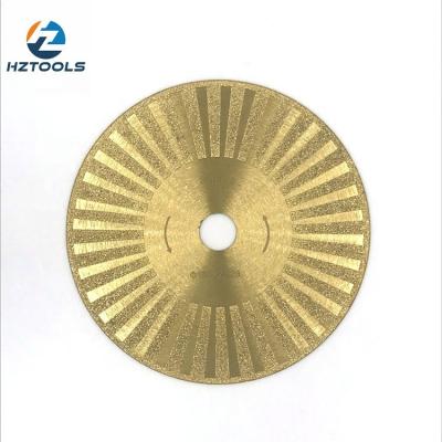 China 180mm 9inch Plated Ti-caoted Marble Grinding And Cutting Diamond Saw Blade, Diamond Plated Marble Grinding And Cutting Disc. for sale