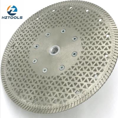 China New design M14*230mm 9inch marble and granite diamond plated segments turbo hot pressed sintered marble and granite diamond saw blade. for sale