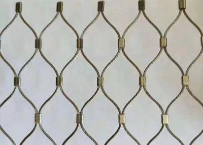 China 316 Stainless Steel Woven Ferrule Wire Rope Mesh For Zoo Bird zu verkaufen