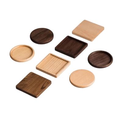 China Xmas Viable Square Bamboo Gift Coffee Mug Pad Coaster Mug Mat Beech Black Walnut Animal Shaped Coffee Pad Cushion Pad OEM Logo Bamboo Shape for sale