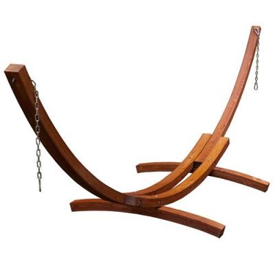 China Outdoor Furniture Hammock Stand Double Height Curved Acr Russian Larch Wooden Hammock Stand 400cm for sale