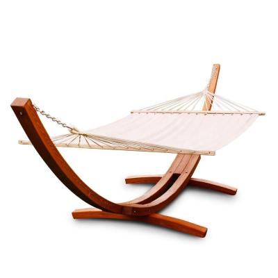 China Outdoor Furniture Wooden Bow Hammock Stand 13Ft. teak finish larch wood for sale