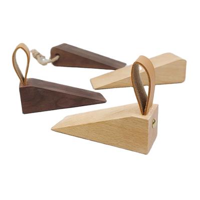 China Art Decor Amazon Wholesale Natural Wood Door Stopper Movable Wooden Wedge for sale