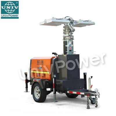 China Diesel Hydraulic Heavy Duty Generator Set Light Tower Mast With 360 Degree Rotation Led Light Tower GUGT10L-0002 for sale