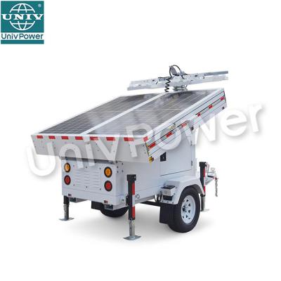 China Diesel Wind Power System Solar Hybrid Mobile Light Tower Trailer 1800W 500AH Gel-Battery for sale