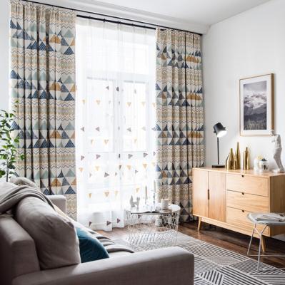 China CLASSIC hot ready made curtain rural fabric on sale, window curtains for living room, blackout modern printed curtains for sale