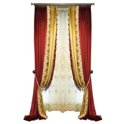 China Wholesale Ready Blackout Embroidery Fancy Floral Curtains For Windows Drapery Church Blackout Sheer Embroidered Curtains For Bedroom for sale