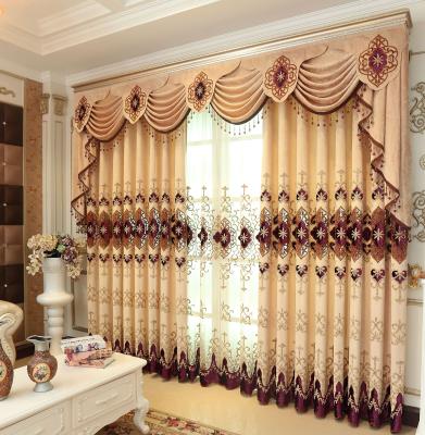 China 2021 Latest Luxury Blackout Curtain Embroidery Customized Curtain Fabric, Europe Cortina Ready Made, Window Curtains For Living Room for sale