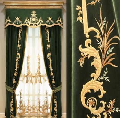 China Blackout New Arrival Hot Selling European CorTina Embroidery Ready Made Luxury Curtain Fabric Curtain for sale