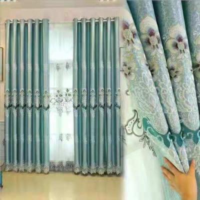 China Black Elegant Boho Embroidered Curtain Sets In Blackout Curtains Supplier Ready Made Living Room for sale