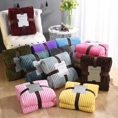 China PORTABLE Hot Selling Sheer Color Flannel Blanket, Faux Fur Blanket for Winter Soft, Mink Blanket Korean Throw Blankets for sale