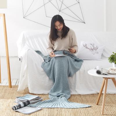 China PORTABLE Warm Design TV Winter Air Condition Manta Knit Mermaid Tail Blanket for sale