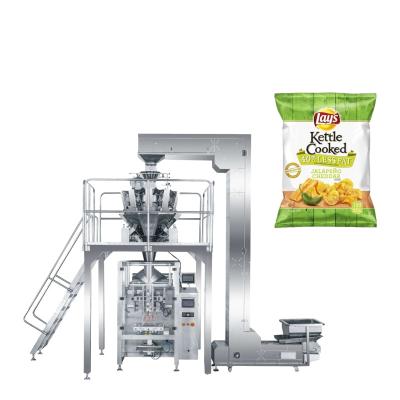 China Food Nitrogen Filling Potato Chips Automatic Weighing Packing Machine for sale