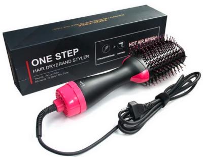 China Custom Ceramic Hot Sale One Step Hair Dryer Hot Air Comb Hair Straightener Nondisposable Electric Flat Brush Iron Airbrush for sale