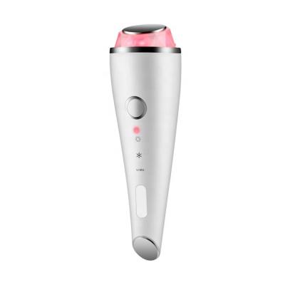 China Anti-puffiness Portable Personal Household Photon Electric Vibration Facial Massage Hot Cold Anti-wrinkle Facial Beauty Device for sale