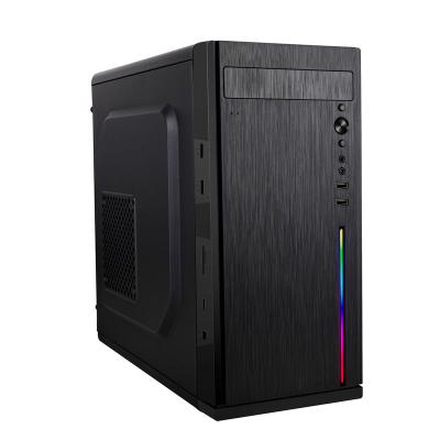 China With Fan G504 Office computer parts Micro ATX PC Case High Quality All in One OEM Small size Desktop case with RGB light strips for sale