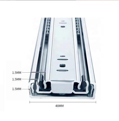 China Width 1.5*1.5*1.5mm Shunde Contemporary Quality Heavy Duty 48mm Channel Drawer Slide Telescopic Rail With Rainbow Plating For Table In Foshan for sale