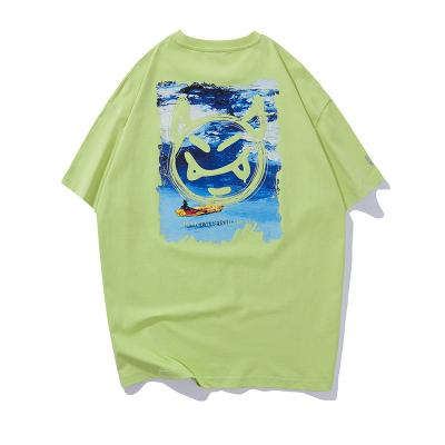 China New Summer Fashion Anti-Wrinkle Cotton Streetwear T-shirt 100% Oversized Round Neck T-shirt for sale