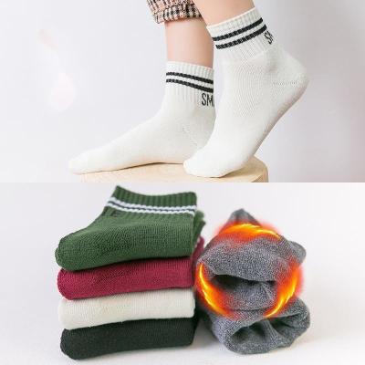 China Women Breathable Thick Winter Socks Wool Cashmere Warm Cotton Long Bangs Ladies Girls Colorful Cute Gift for sale