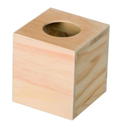 China Modern Appearance Unfinished High Quality Cheap Popular Natural Color Nice Tissue Box Durable Wood for sale