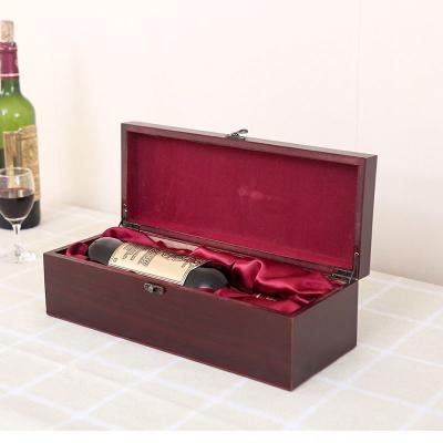 China Handmade luxury elegant high gloss wooden red wine wooden gift box wine box for sale