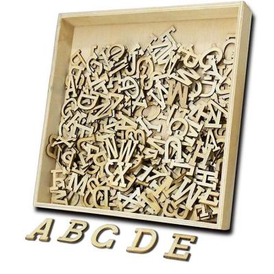 China USA Packs of (A-Z), 234 Pcs Wooden Alphabet Letters Shapes with Storage Box, Wooden Scramble Numbers Tiles Sets for sale